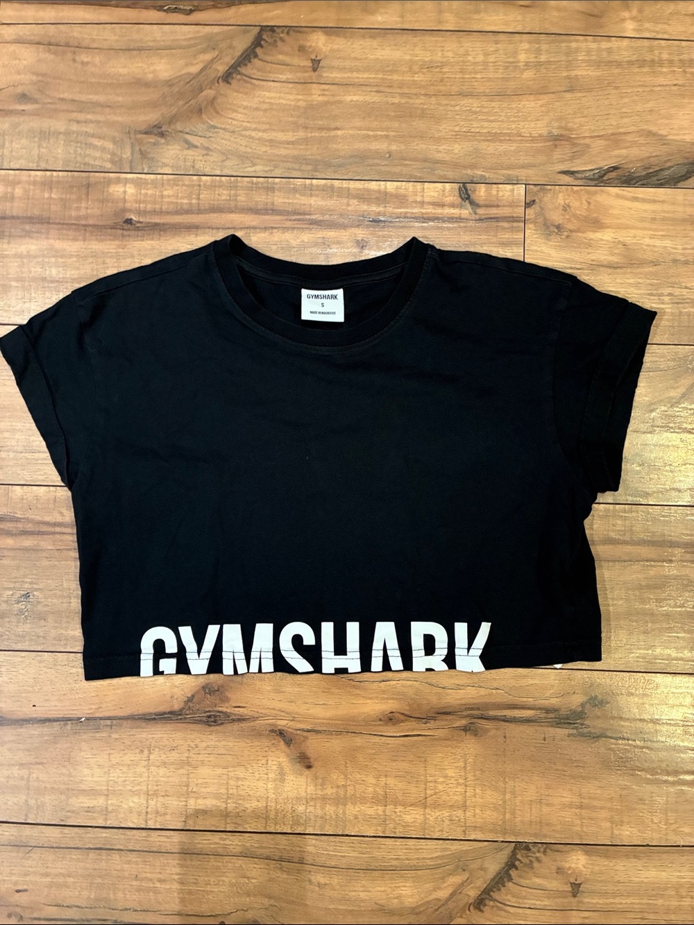 Gymshark Black Cropped Logo Tee - Women's